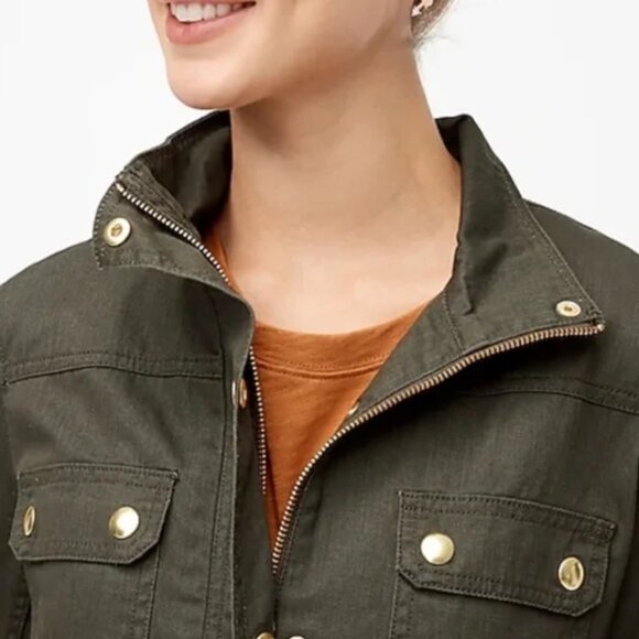 J. Crew Relaxed Boyfriend Field Jacket Olive Green - Picture 2 of 6